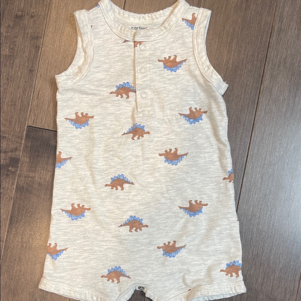 12mth Carter's Cream Dino Print Baby Romper